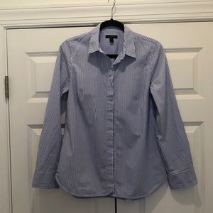 J. Crew Blue and White Striped Button Down Shirt